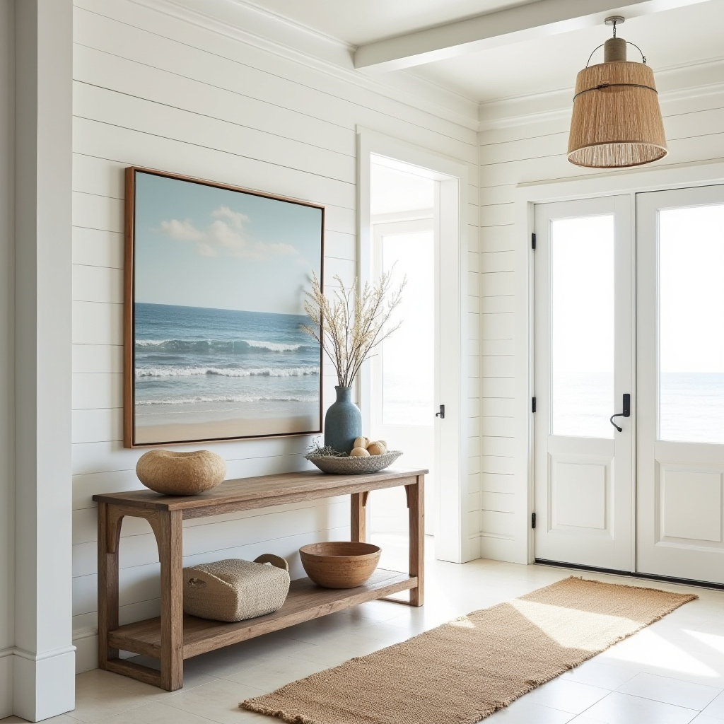 luxury beach house entryway
