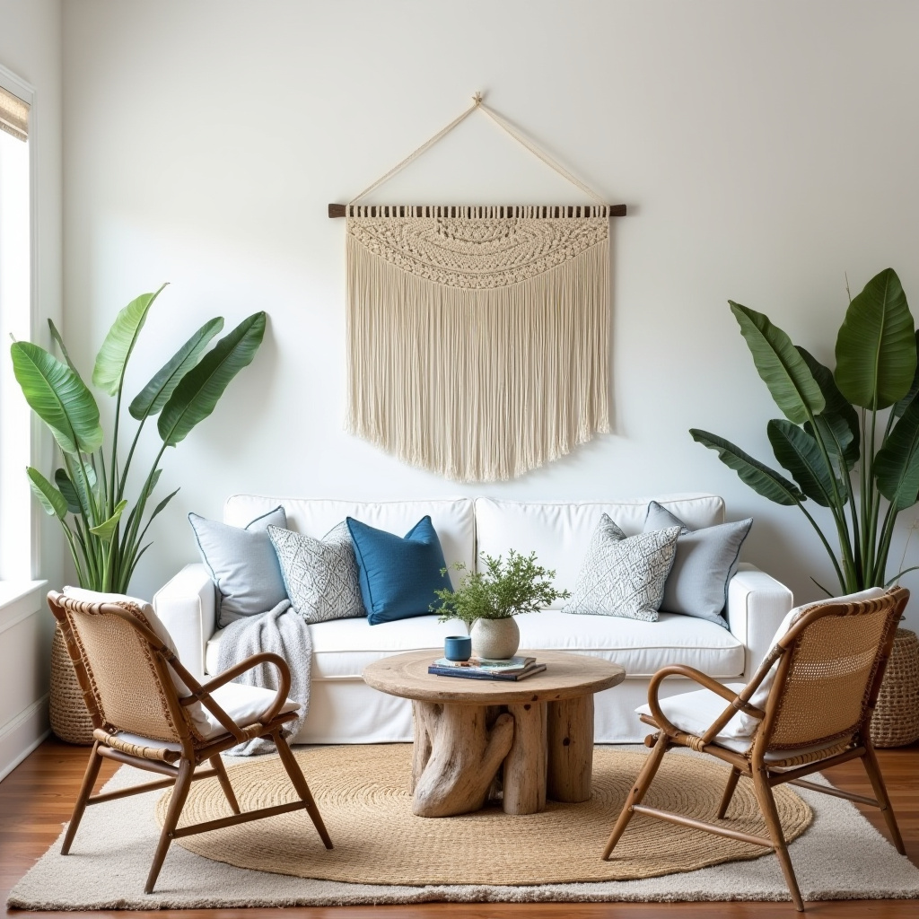 coastal bohemian living room