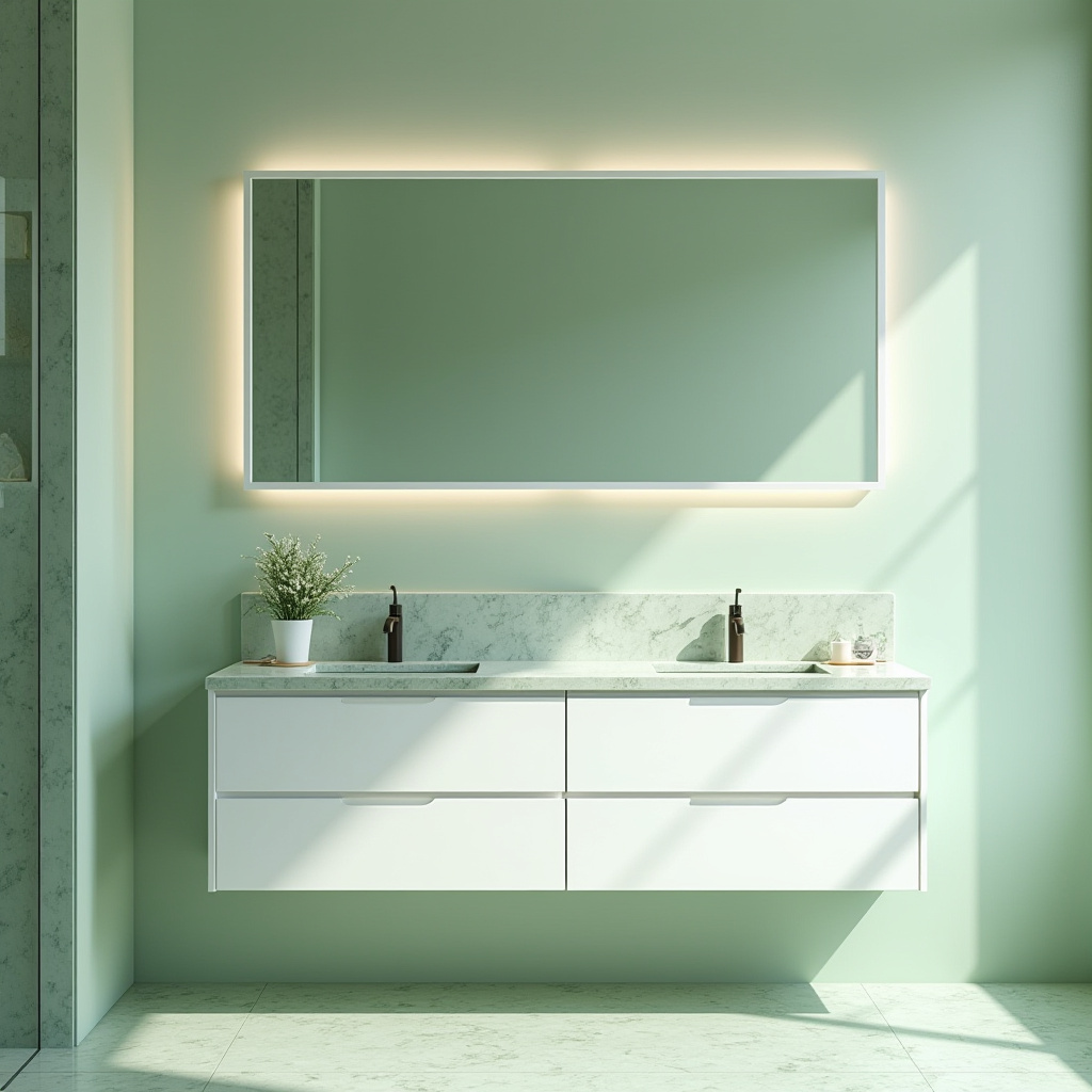 Luxury Sage Green Marble Bathroom