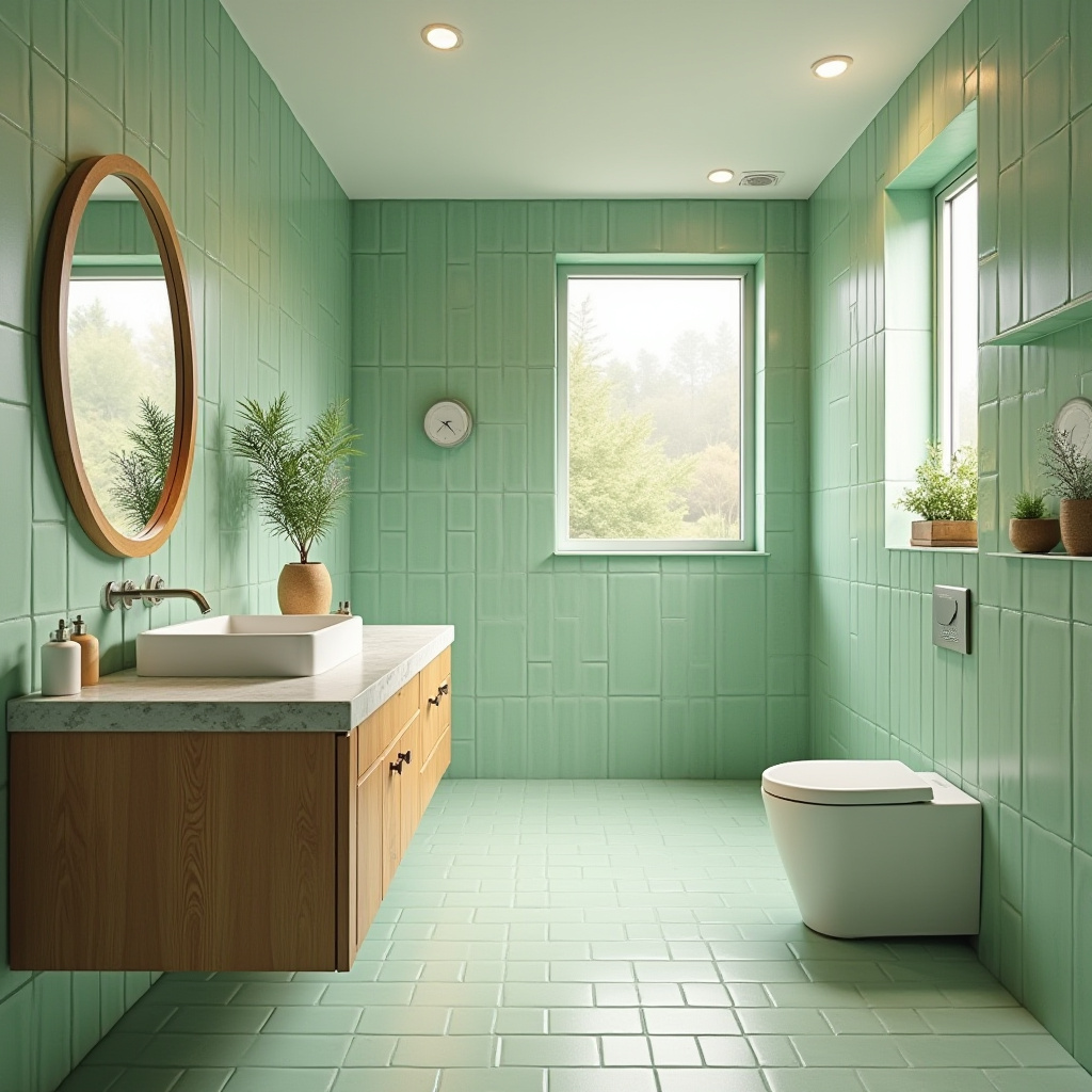 Eco-Friendly Sage Green Bathroom