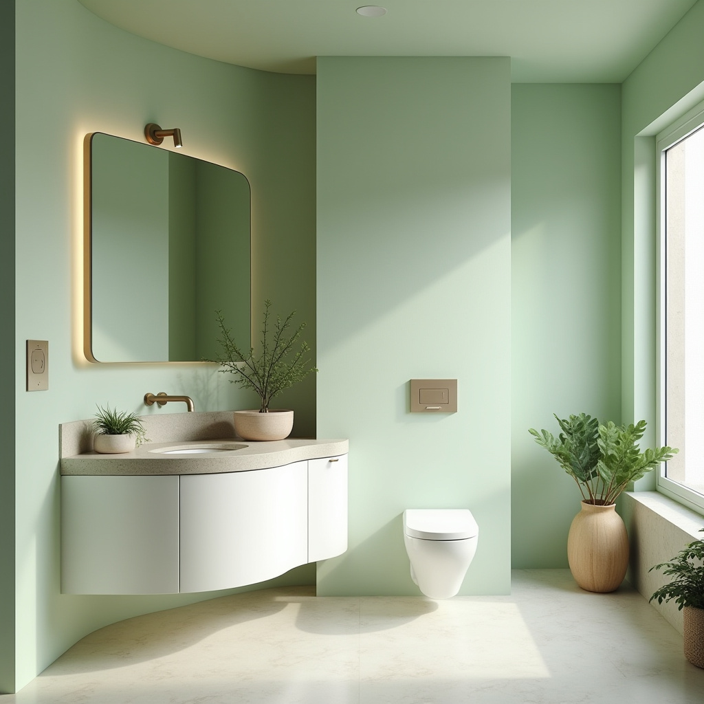 Organic Modern Sage Green Bathroom