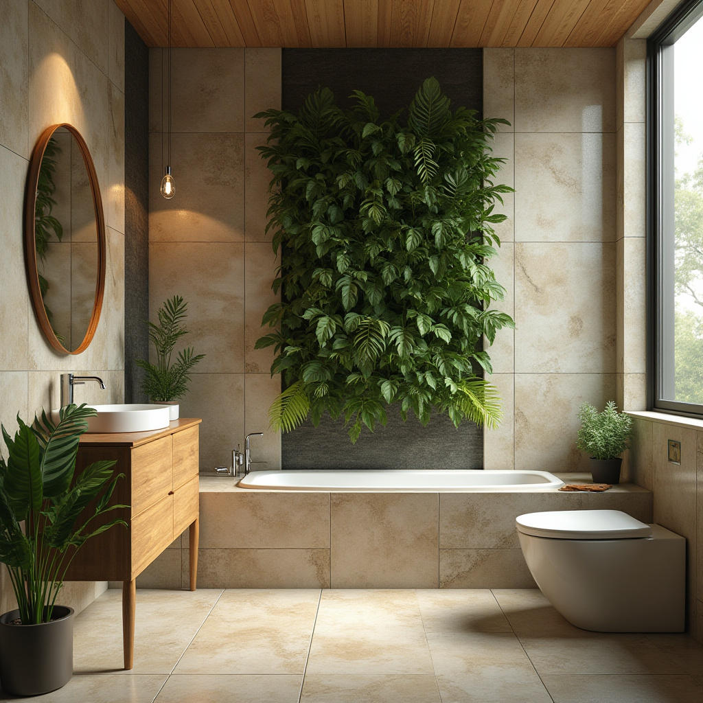 Eco-friendly large tile bathroom with natural elements