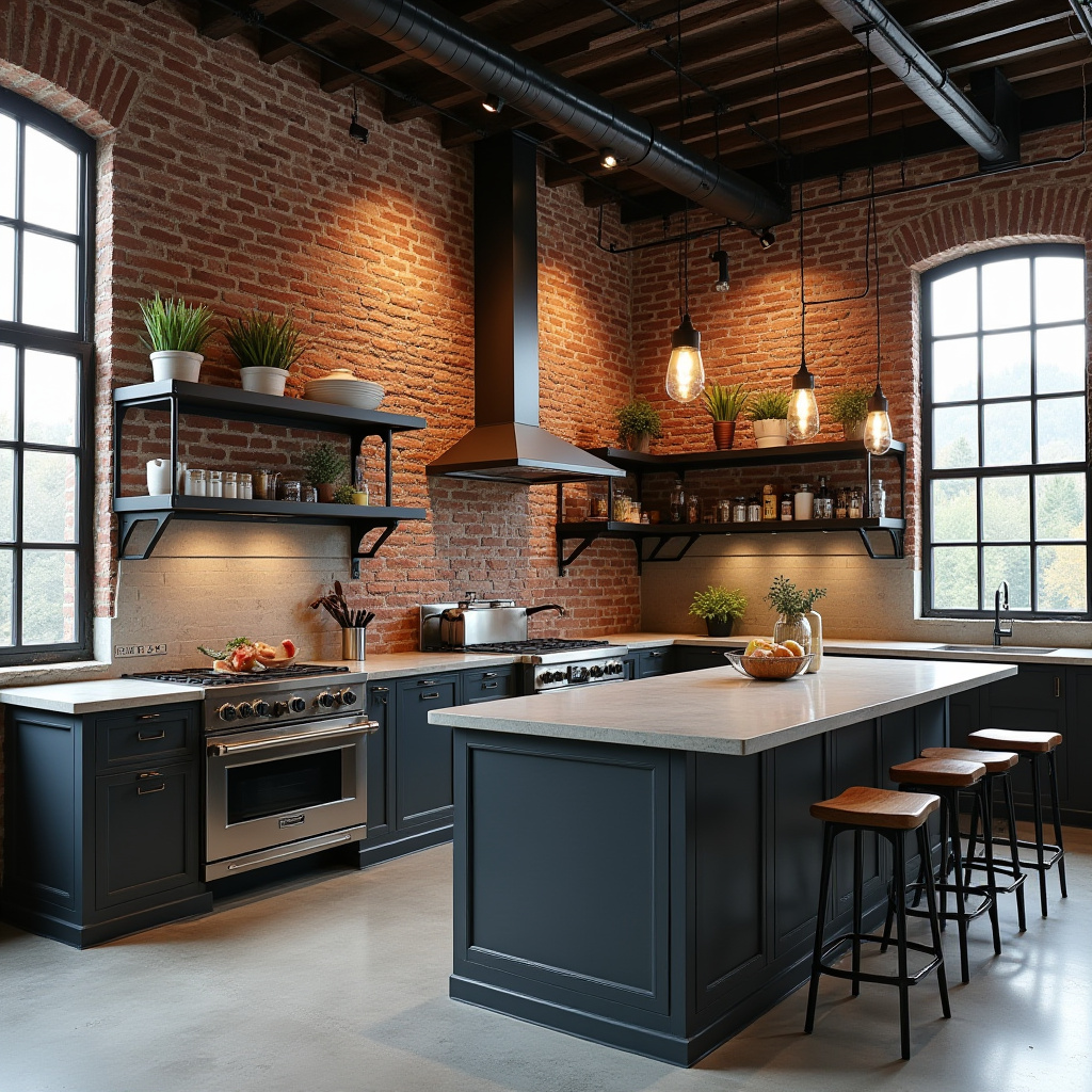 industrial loft kitchen