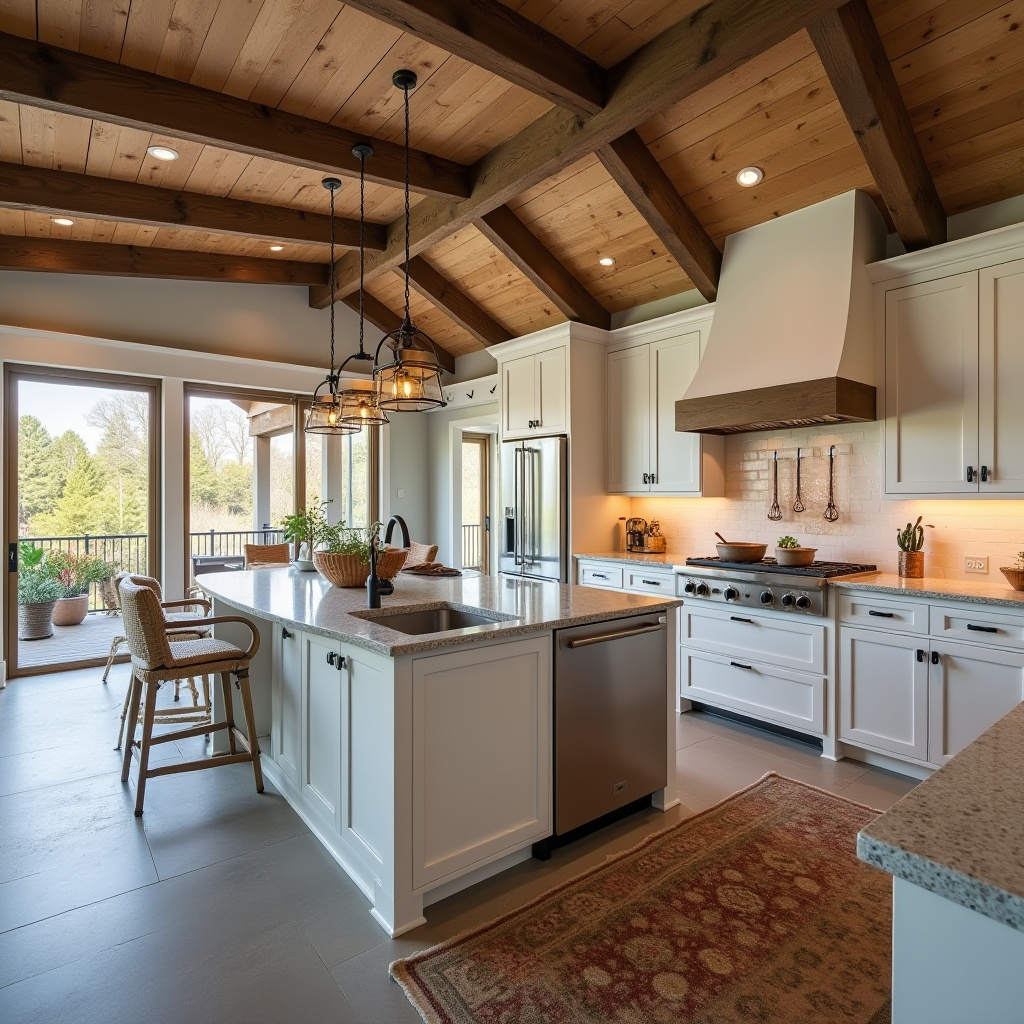 Warm Farmhouse Kitchen with Open Layout