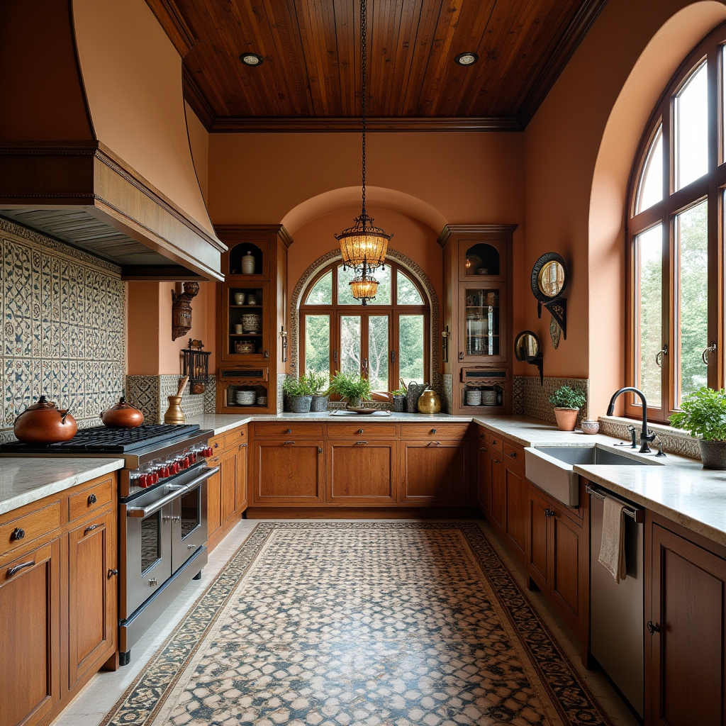 Moroccan-Inspired Kitchen with Zellige Tile Backsplash