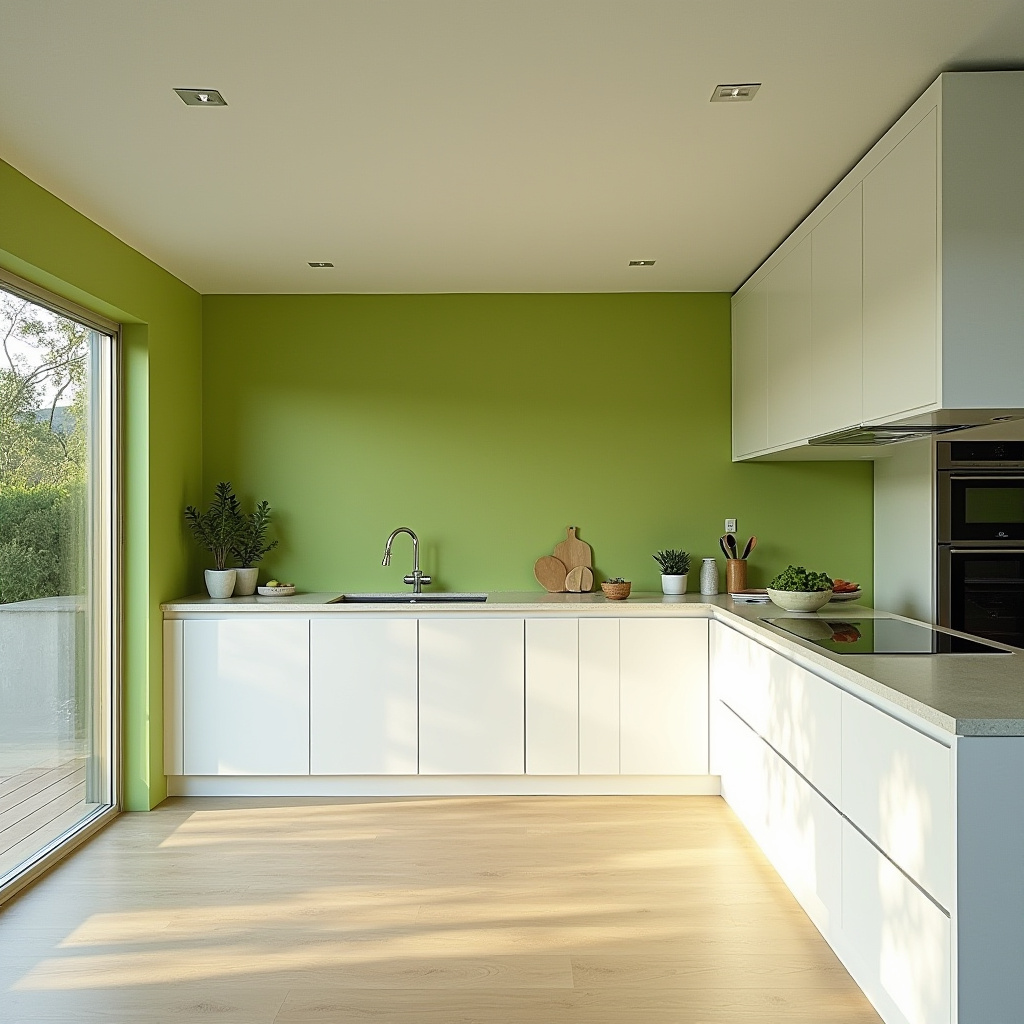 californian modern lime green kitchen