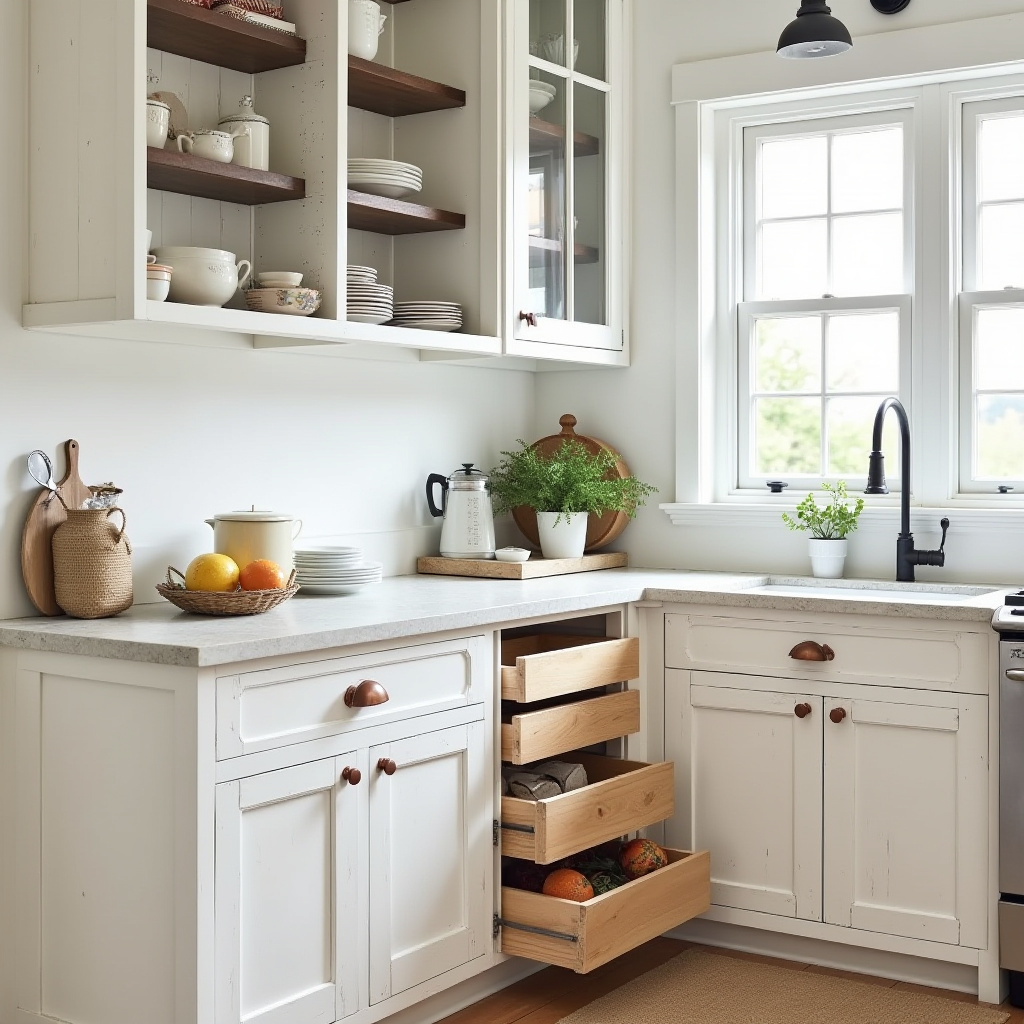 Farmhouse style kitchen cabinets