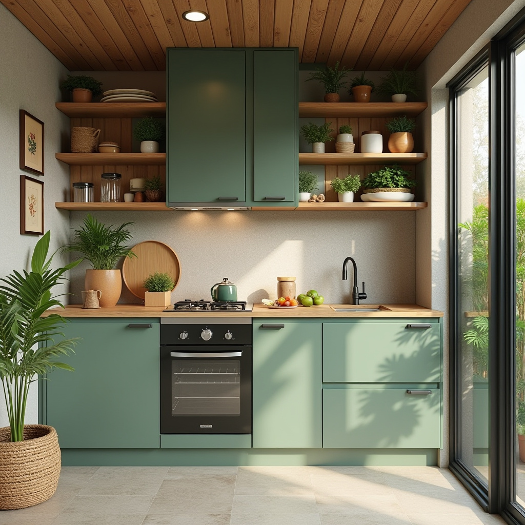 Tropical modern kitchen cabinets