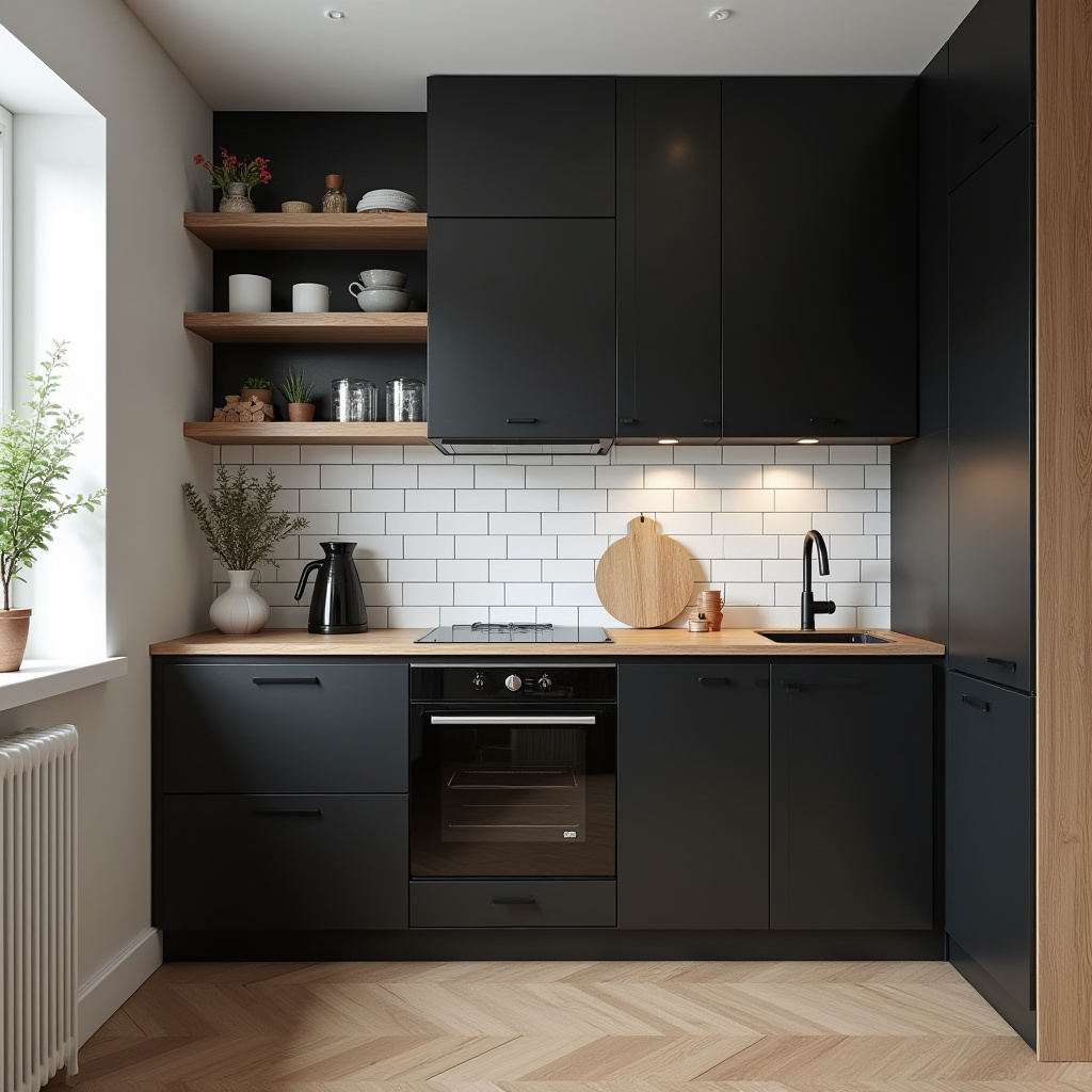 Scandinavian black kitchen