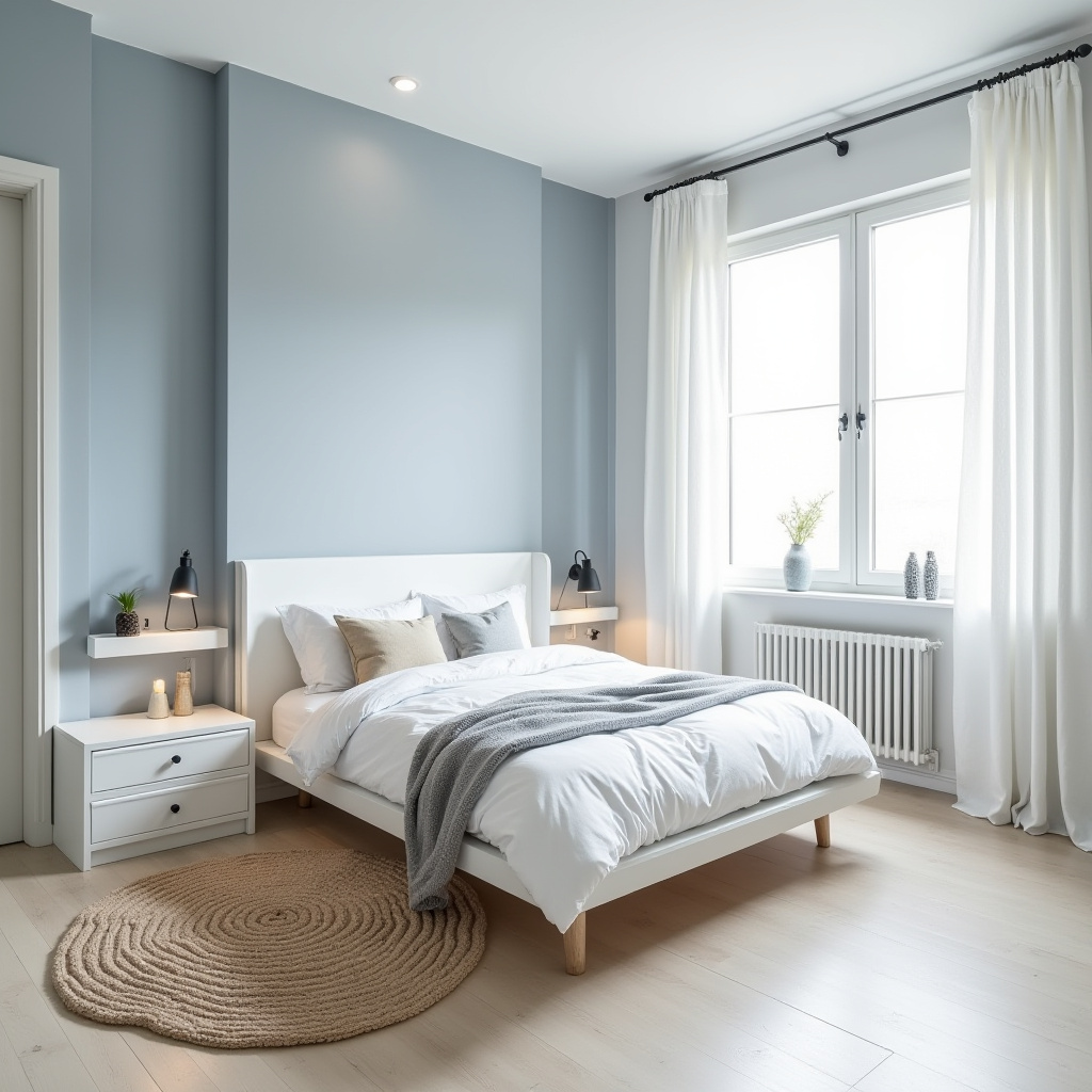 small bedroom paint colors blue-grey