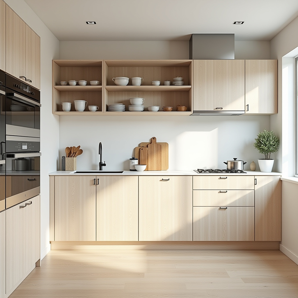 Scandinavian-inspired single wall kitchen