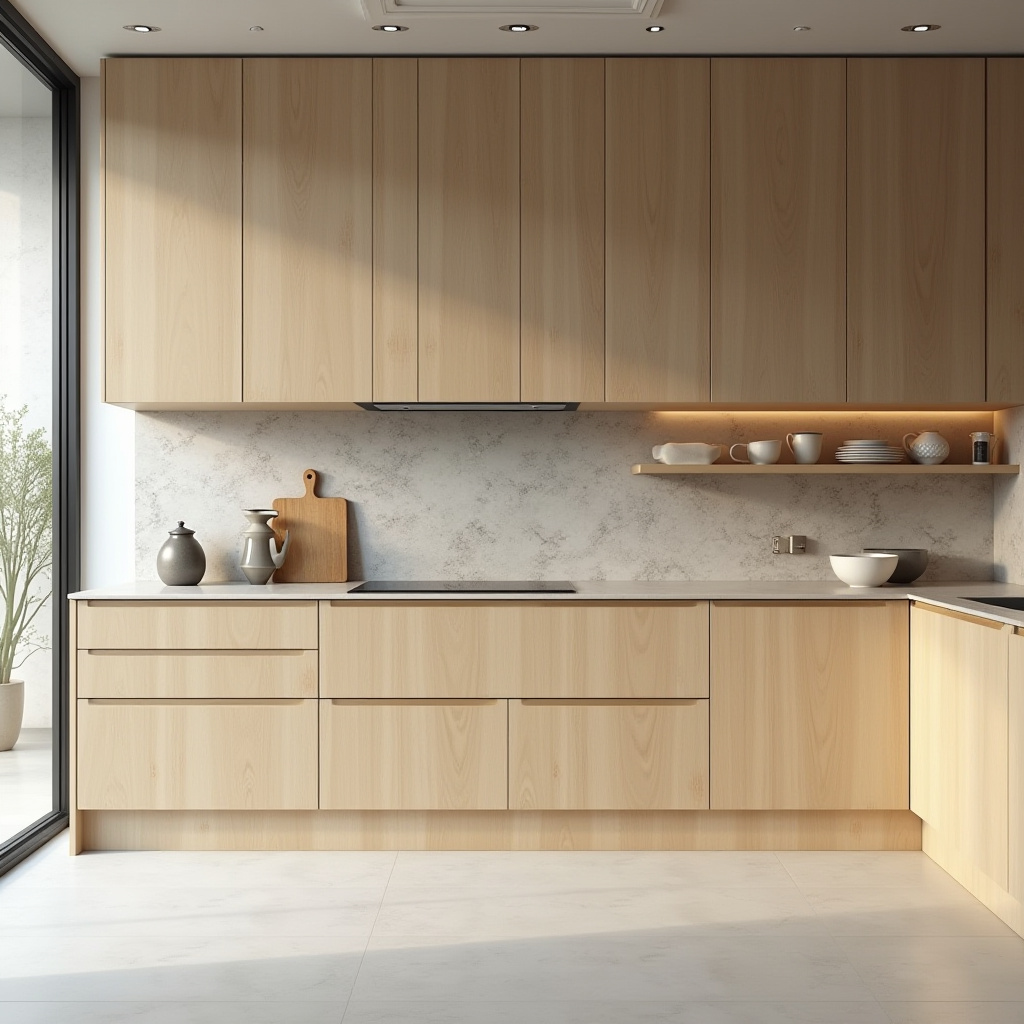 Minimalist Japanese-inspired single wall kitchen