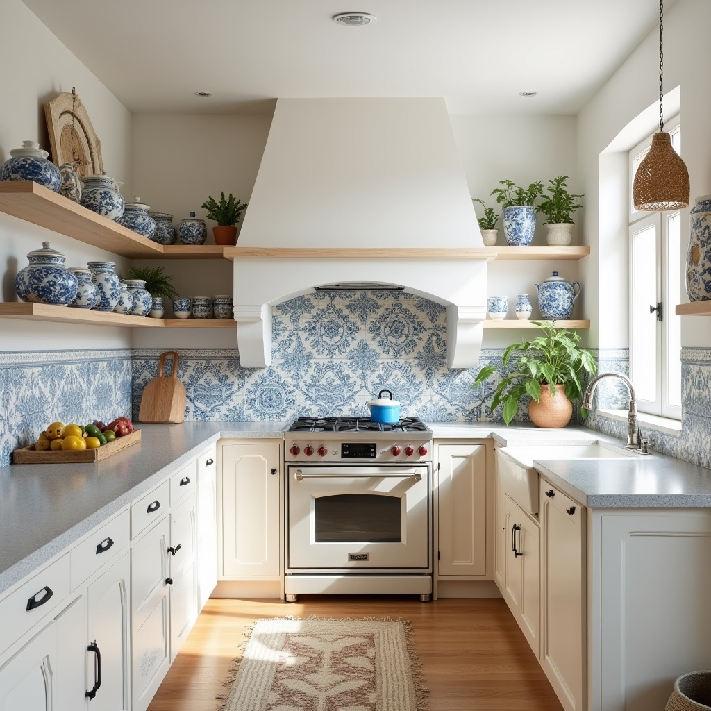 Mediterranean-inspired single wall kitchen