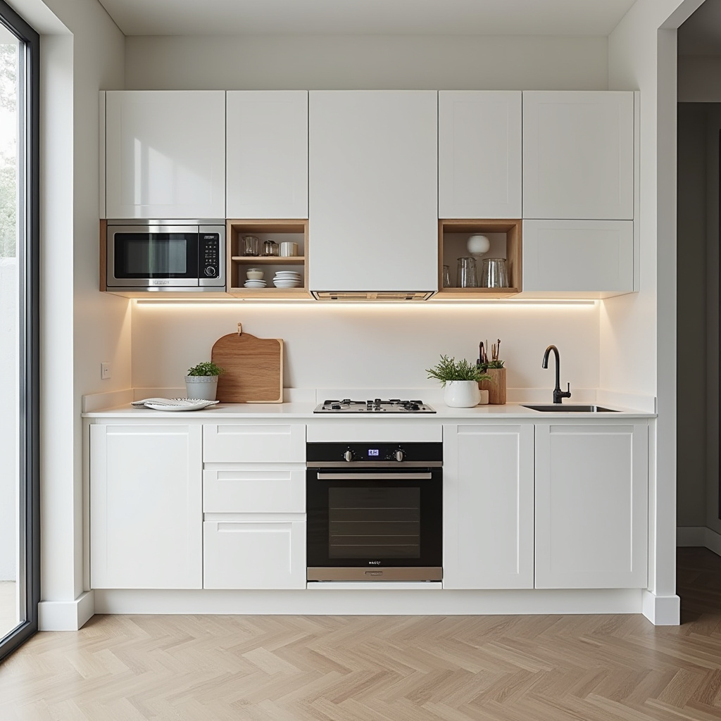 Compact urban single wall kitchen
