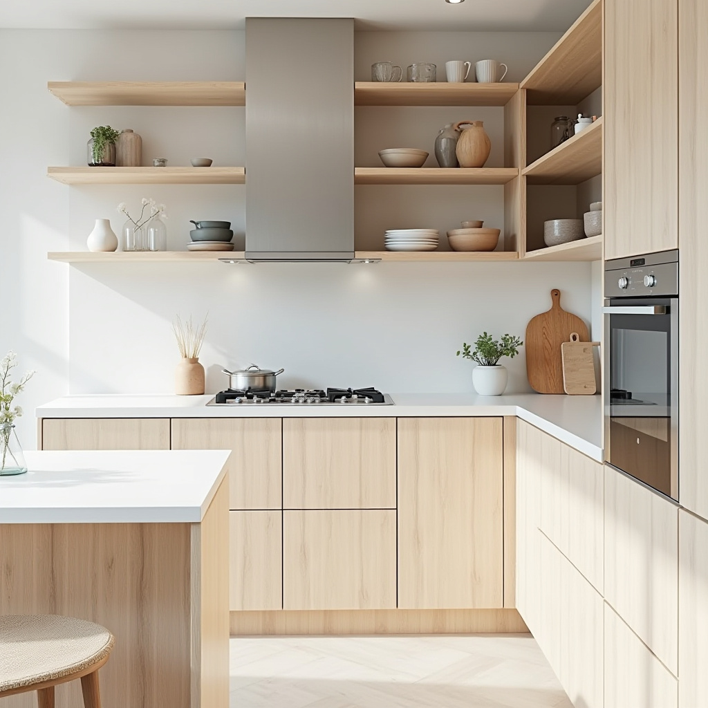 Scandinavian minimalist single wall kitchen