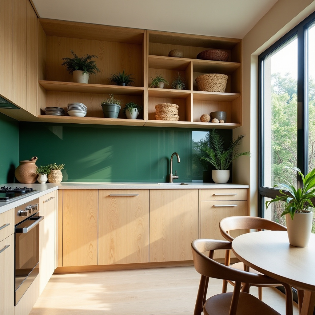 Tropical modern single wall kitchen