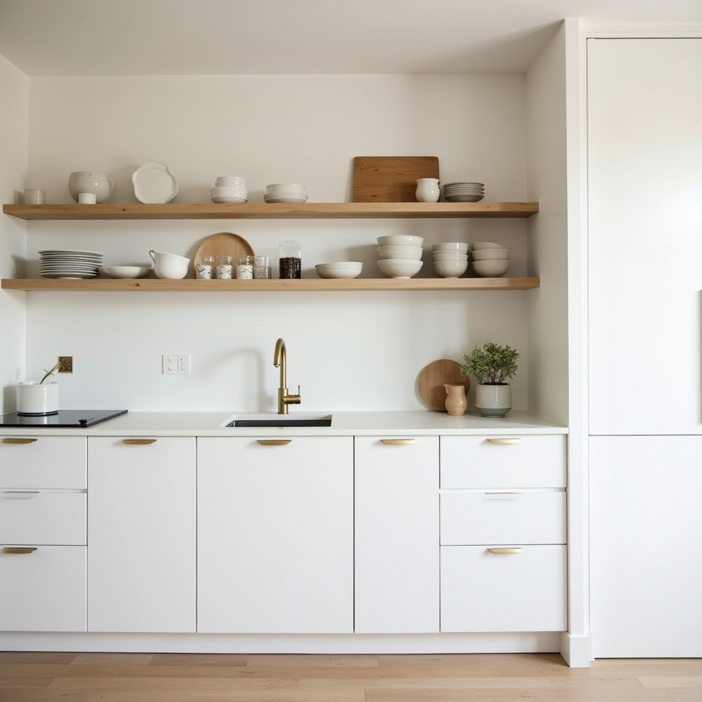Minimalist California casual single wall kitchen