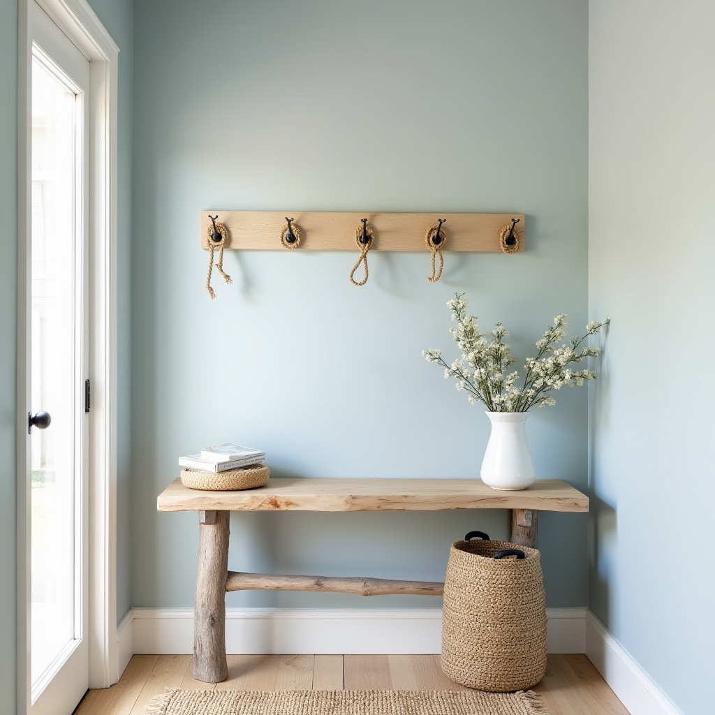 Beachy hallway with natural elements