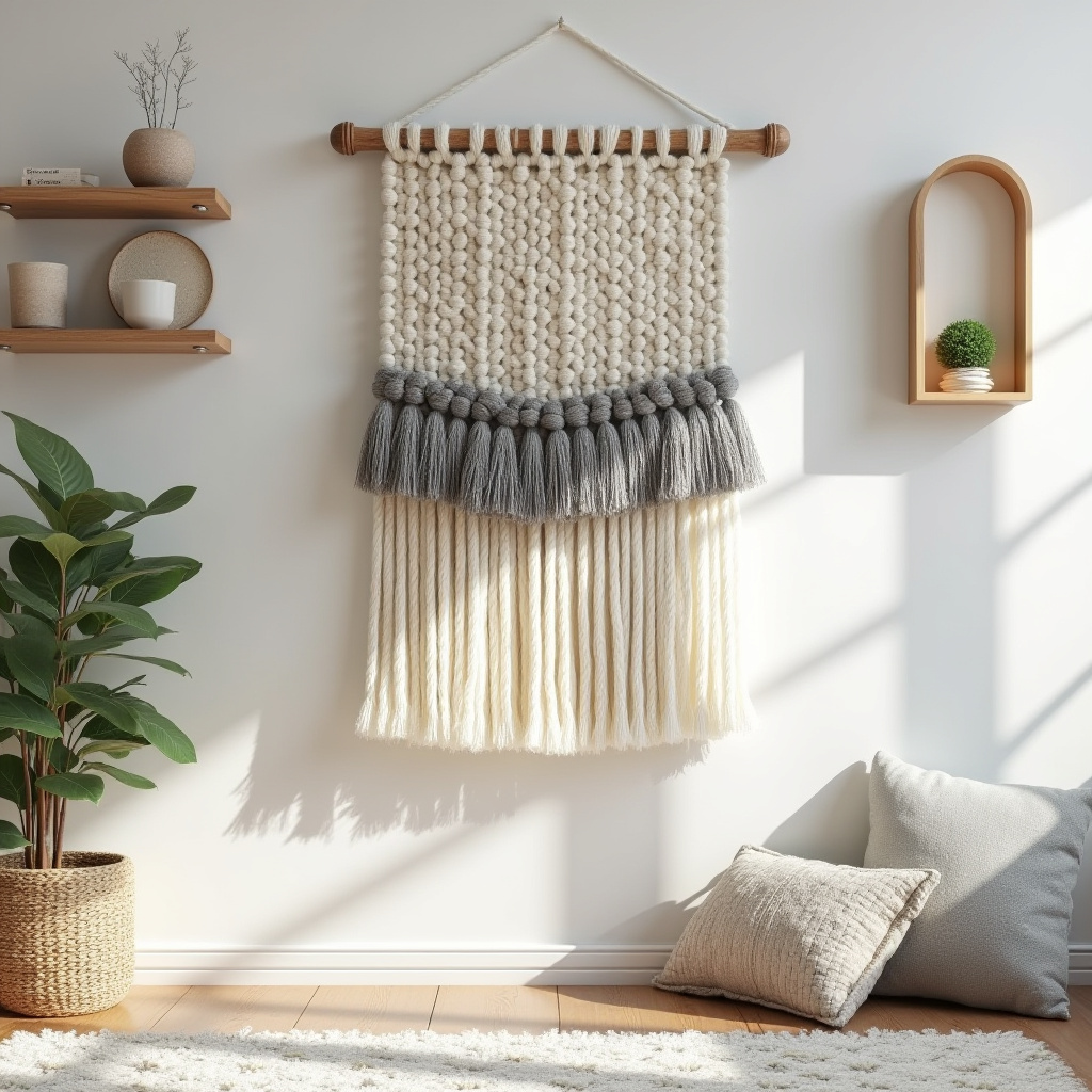 Woven wool wall hanging