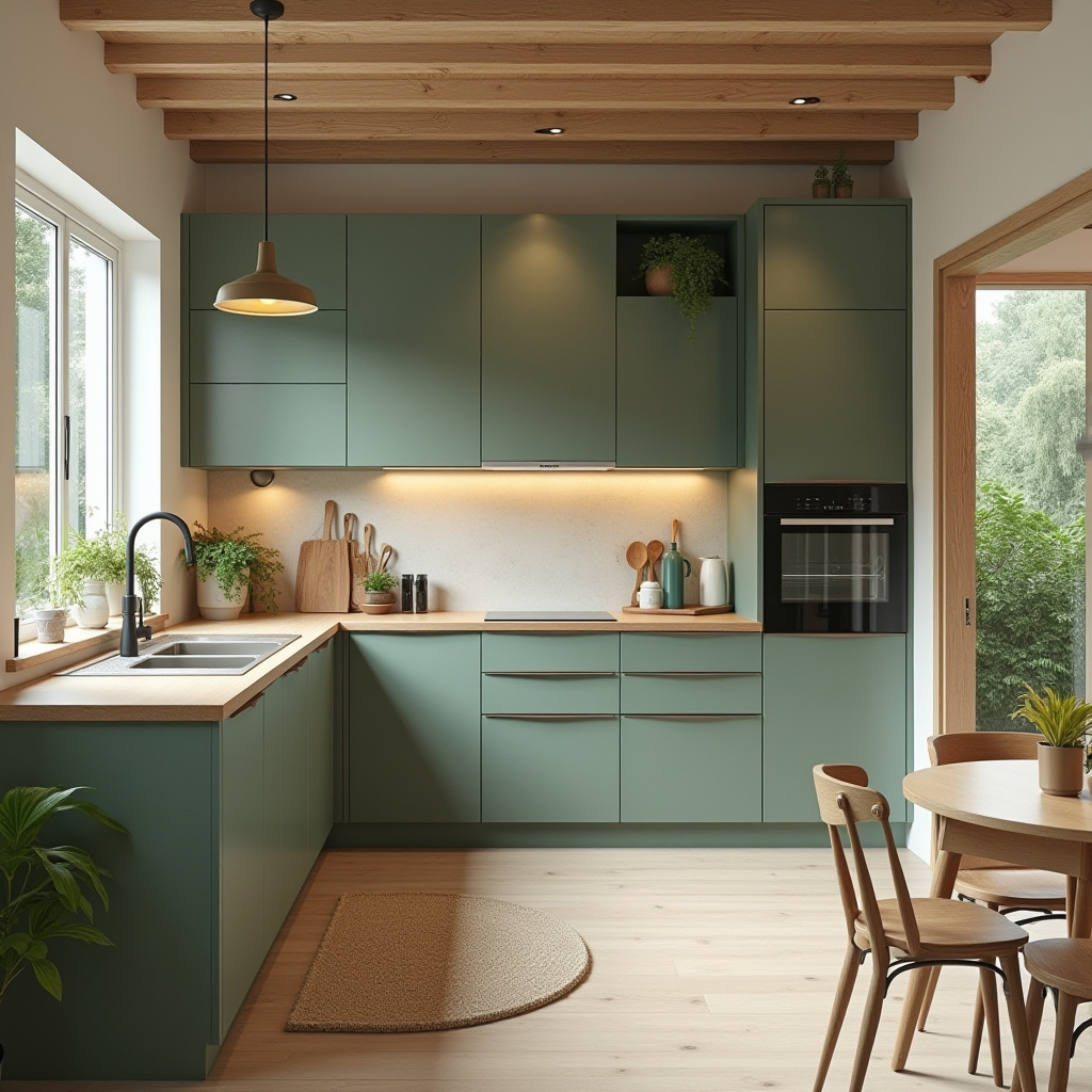 Modular eco-friendly kitchen cabinets with composting station