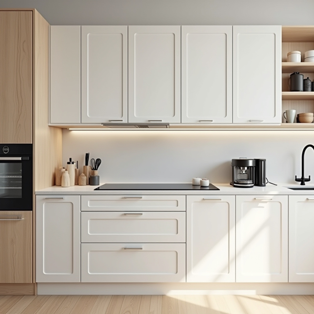Touch-activated kitchen cabinets with charging stations