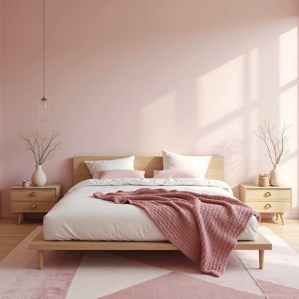 Nordic dusky pink bedroom