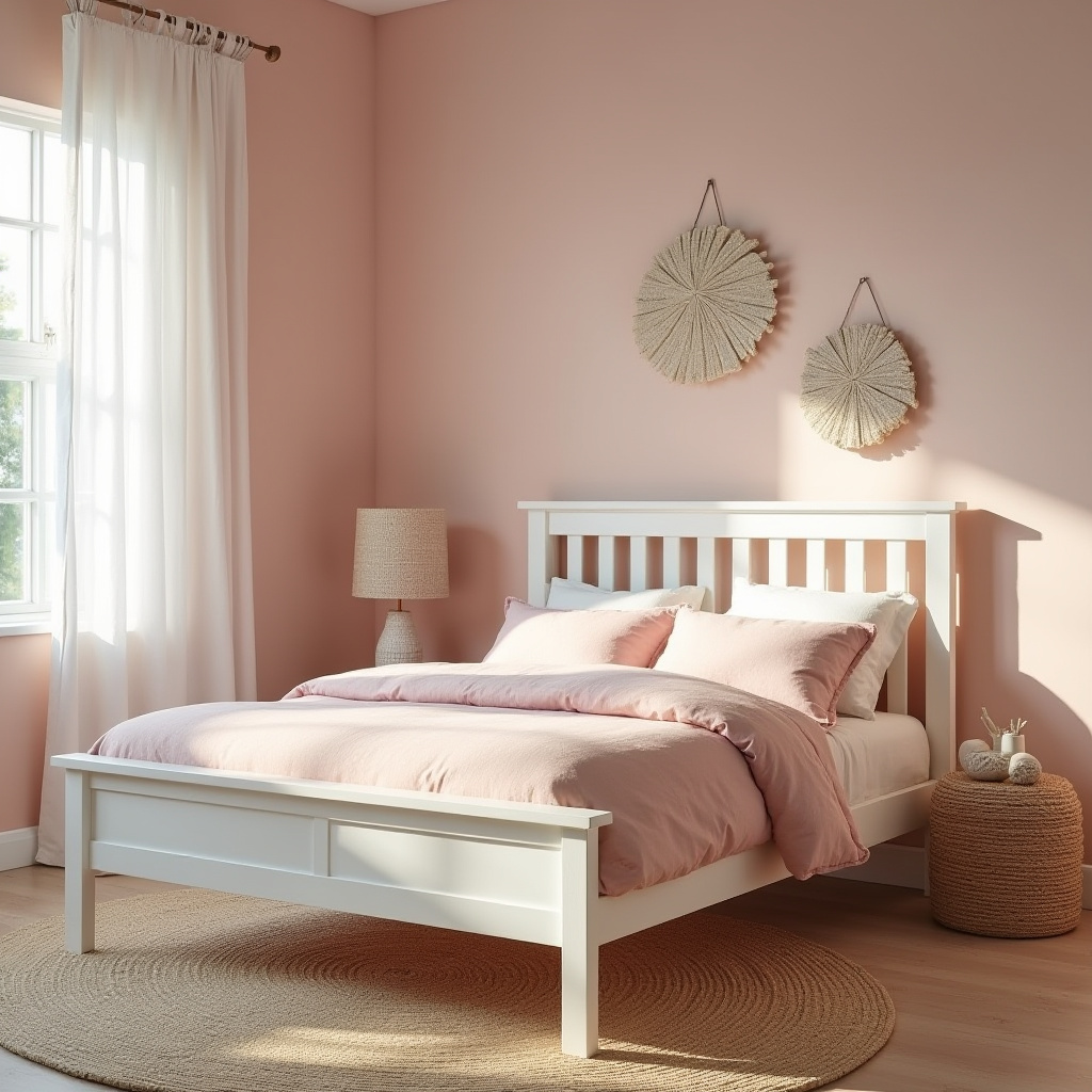 coastal dusky pink bedroom