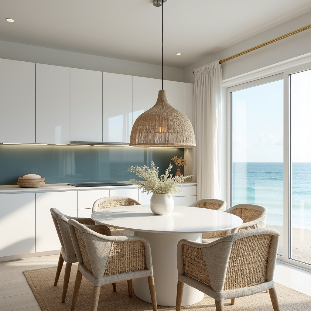 beach style dining room cabinets