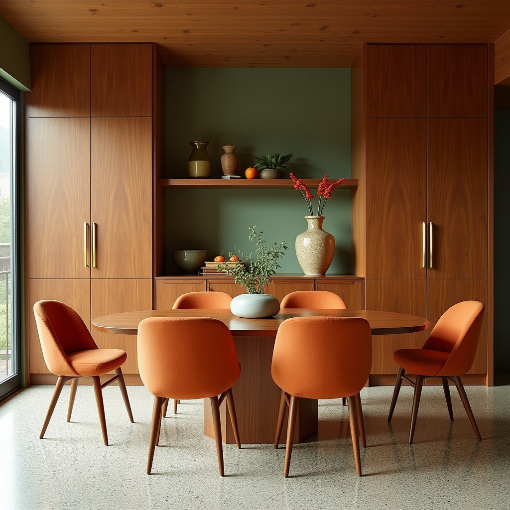 mid-century teak dining cabinets