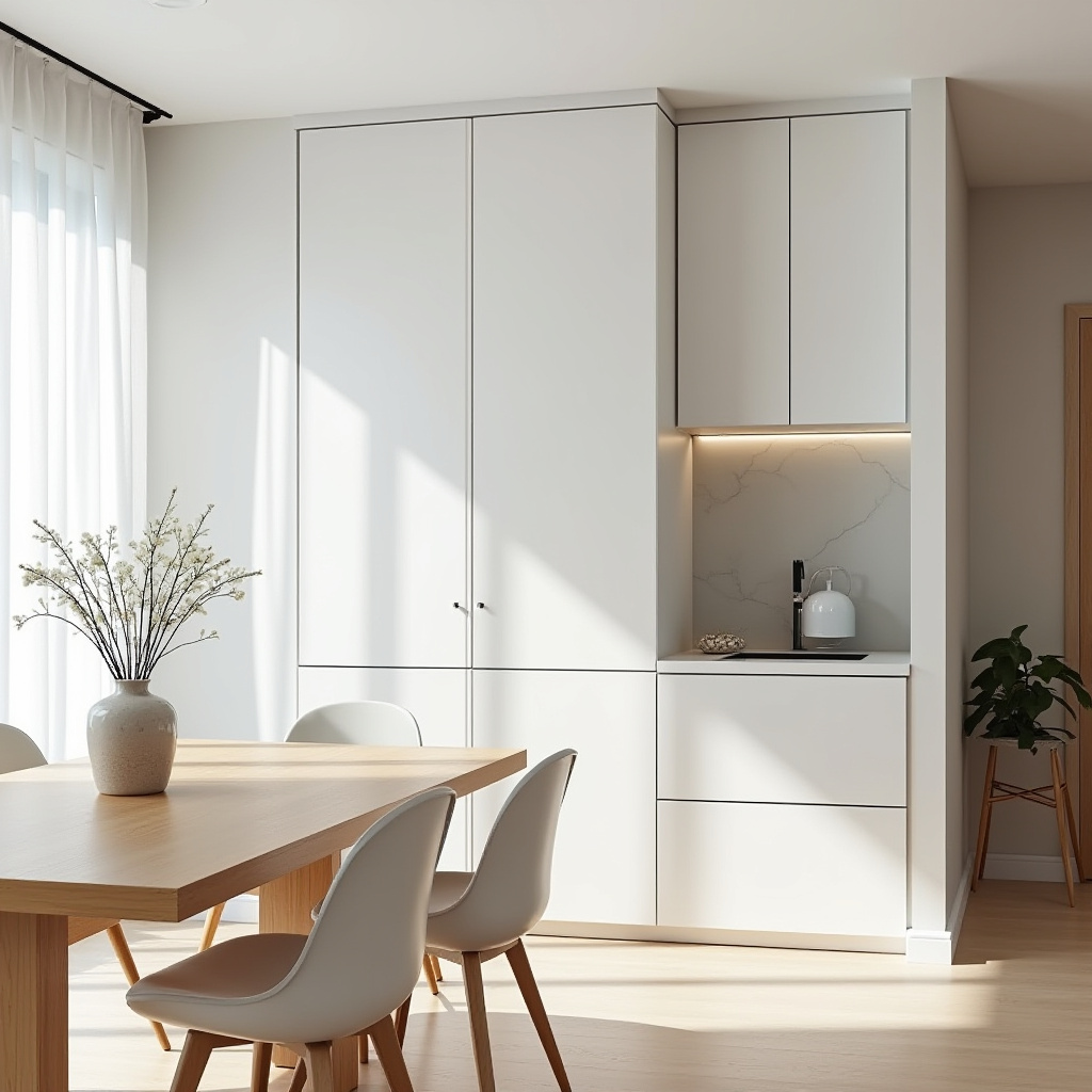 space-saving urban dining cabinets