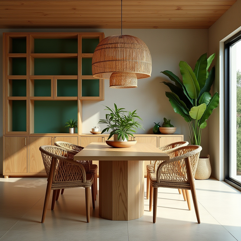 tropical natural wood dining cabinets