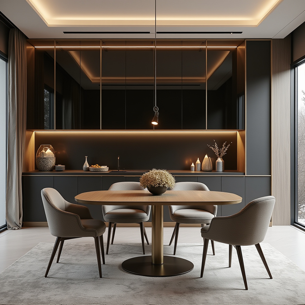 high-end smoked glass dining cabinets