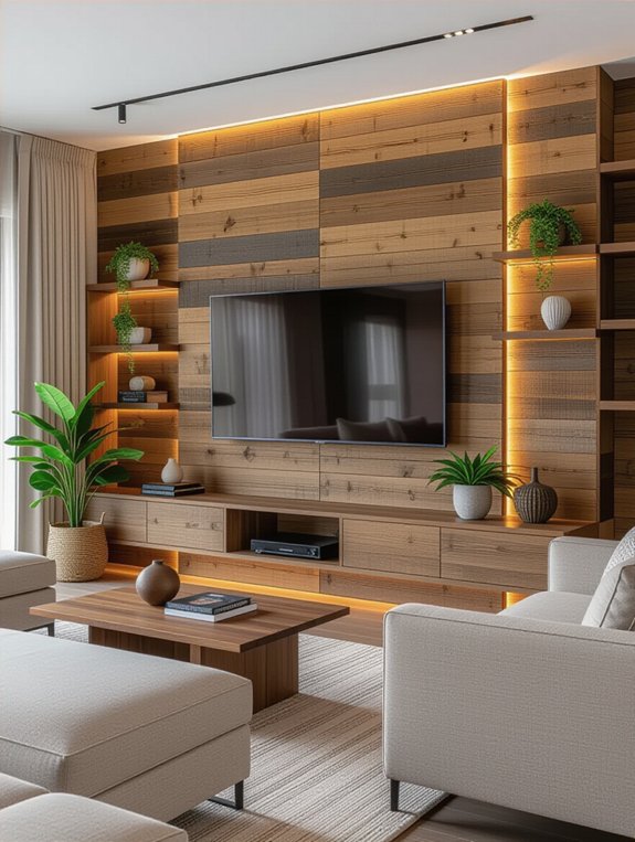 feature wall with unique materials