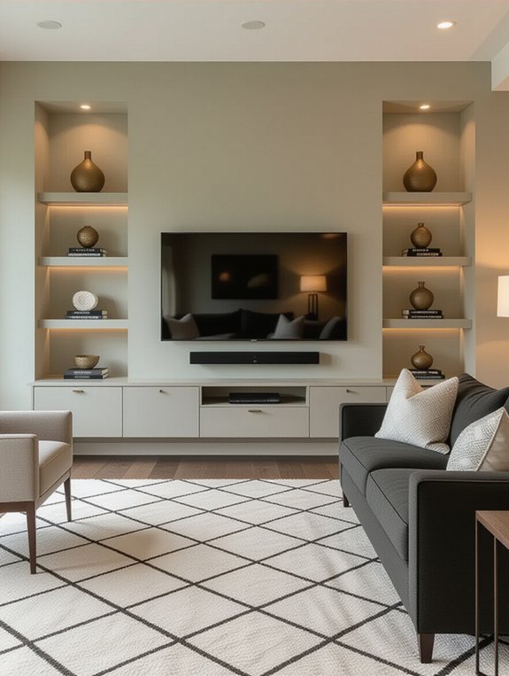 color coordinated TV wall