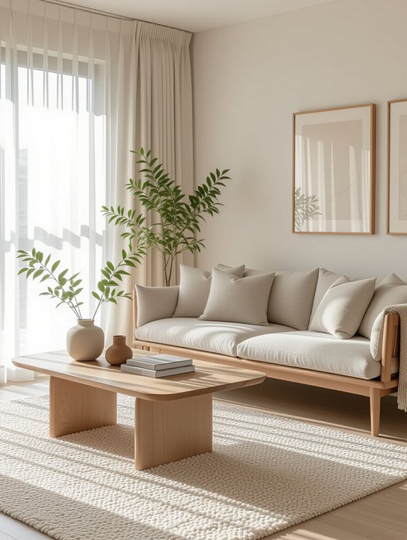 low-profile furniture for spacious feel