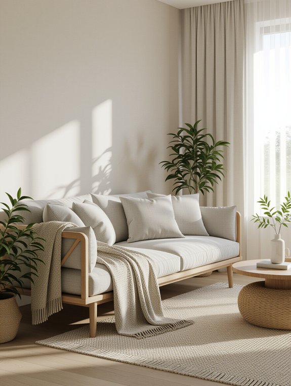 soft textiles for cozy feel