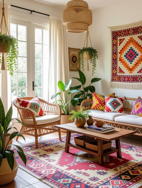 eclectic vibrant living space
