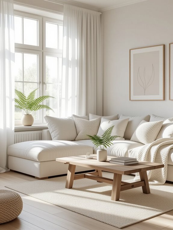 calm minimalist scandinavian living