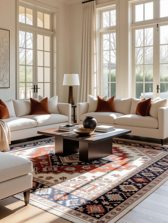 layered rugs for tranquility