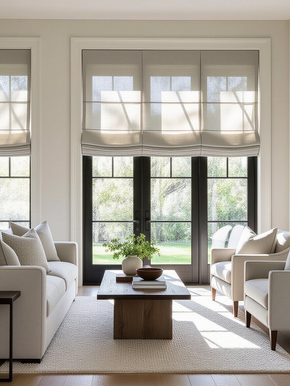 sleek customizable roman shades