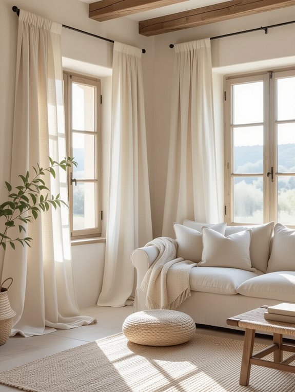 rustic linen curtains charm