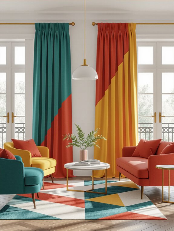 playful color blocking decor