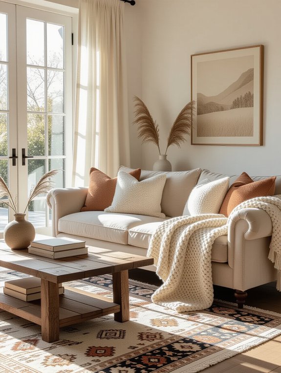 cozy layered fabric textures