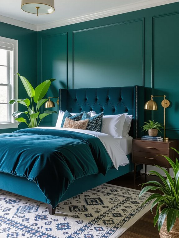 bold colors enhance bedrooms