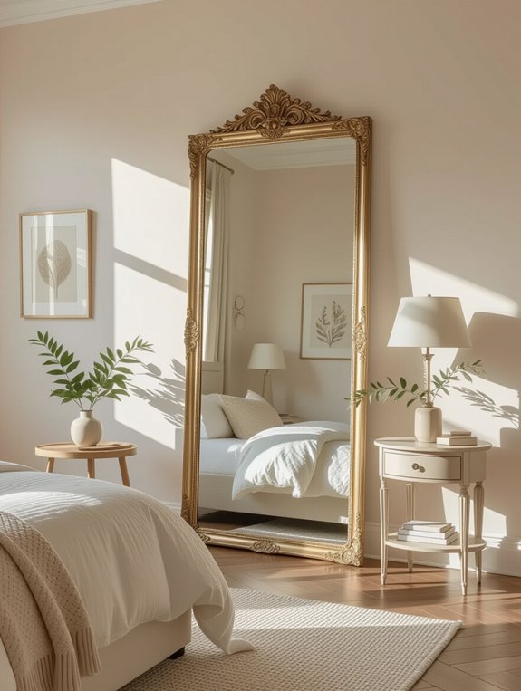 enhance bedroom with mirrors