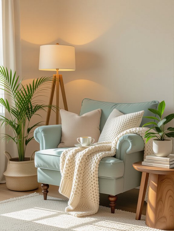 cozy reading nook setup