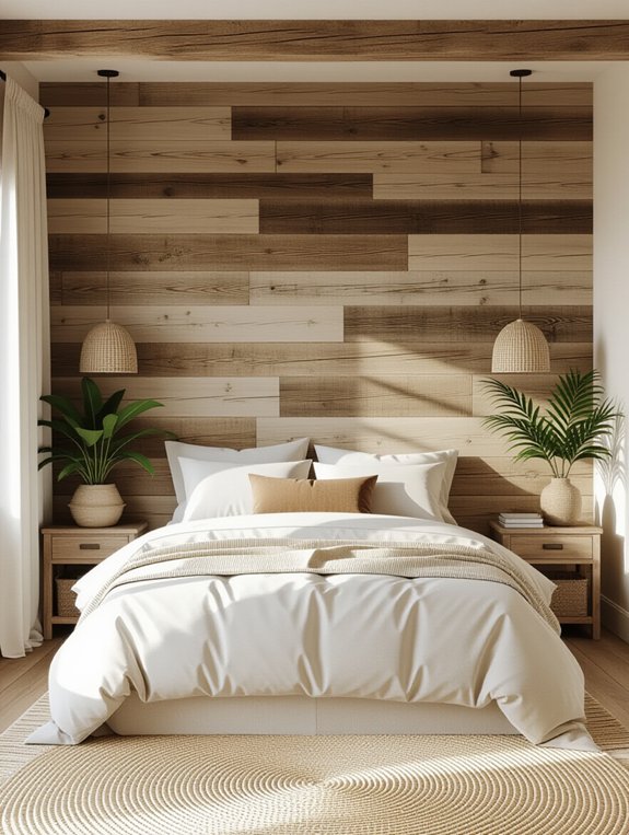 feature wall with natural materials