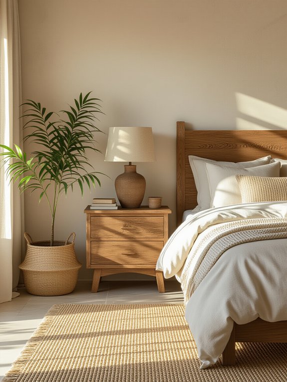 stone accents in bedroom