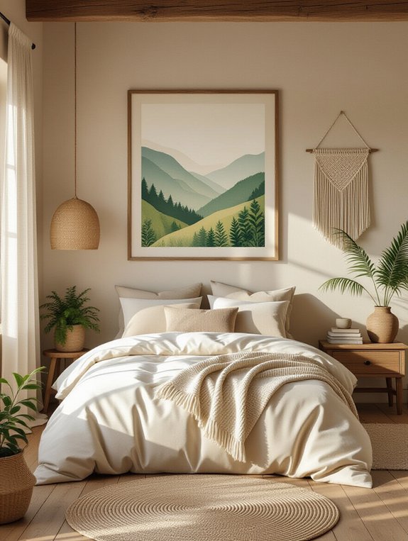 nature-inspired bedroom art