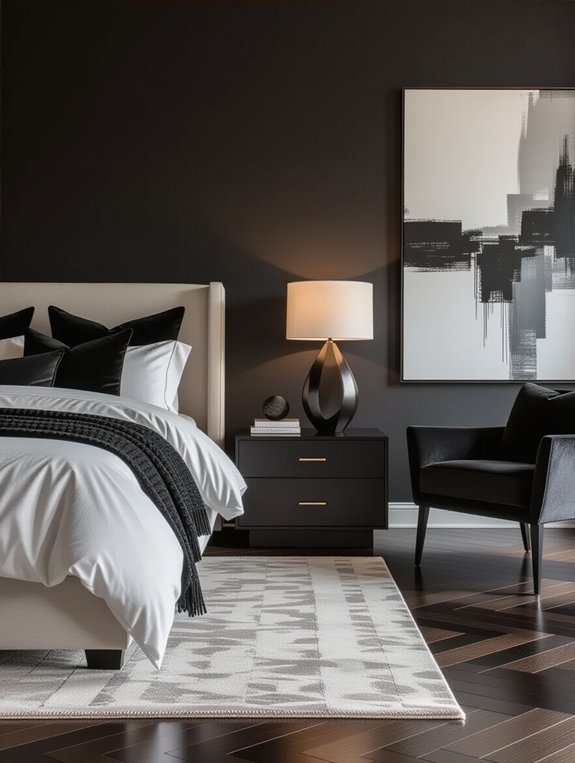 elegant monochrome bedroom design